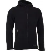 Engel Jacke mit Kapuze Merino Wollfleece schwarz melange - Größe 50/52 584422