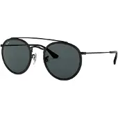 Ray-Ban Round Double Bridge, Erwachsener, Uni, Rund, Rund, Vollrand, Schwarz