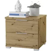 Pol-Power Beimöbel Nachtkommode 2 Schubkästen Holzwerkstoff Dekorfolie 46x43x42 cm