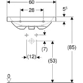 Geberit 501834005 iCon Light Waschtisch 60x48cm