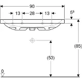 Geberit Waschtisch iCon Light 90x48cm, o. Hahnl., m ÜL, weiß KeraTect