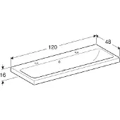 Geberit Waschtisch iCon Light 120x48cm, Hahnl. li/re, m ÜL, we. K-Tect