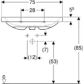Geberit Waschtisch iCon Light 75 cm weiß mit KeraTect Spezialglasur 501835002