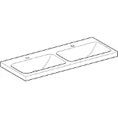 Geberit Doppelwaschtisch iCon 120x48cm, Hahnl. mit., o. ÜL, we. K-Tect