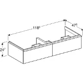 Geberit 502.314.01.3, Weiß, 2 Schublade(n), 1184 mm, 476 mm, 247 mm