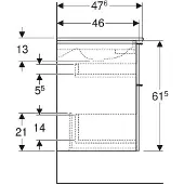 Geberit iCon Set Möbelwaschtisch mit Unterschrank, 2 Schubladen, 120x63x48 cm, 502334, 502.338.01.1, Farbe: Waschtisch: weiß, Front/Korpus: weiß/lackiert hochglänzend, Griff: weiß/ pulverbeschichtet