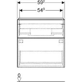 Geberit 502.307.01.1, Weiß, 2 Schublade(n), 592 mm, 416 mm, 615 mm