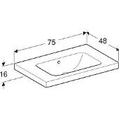 Geberit Waschtisch iCon Light 75x48cm, o HL, m Ü, m Abl, we. K-Tect