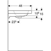 Geberit Waschtisch iCon Light 75x48cm, o. Hahnl., o. ÜL, weiß KeraTect