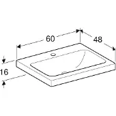 Geberit 501847008 iCon Light Aufsatzwaschtisch 60x48cm