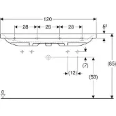 Geberit 501837001 iCon Light Waschtisch 120x48cm