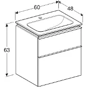 Geberit Möbel-Waschtischset iCon 60x63x48cm, we., Ko/Fr/Gr lava matt