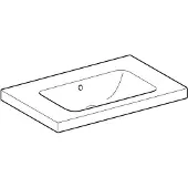 Geberit Waschtisch iCon Light 75x48cm, o HL, m ÜL, m Ablagefl., we.