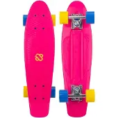Nijdam Plastic skateboard NIJDAM PUNKY POWER N30BA05 Fuchsia/Yellow/Blue