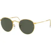 Ray-Ban RB 3447 ROUND METAL Herren-Sonnenbrille Vollrand Rund Metall-Gestell, gold