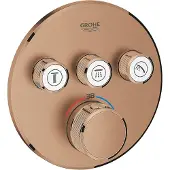 GROHE Grohtherm SmartControl Thermostat Fertigmontageset mit 3 Absperrventilen, runde Ausführung