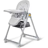 Kinderkraft LASTREE 2 in 1 - Babyliege und Kinderhochstuhl - verstellbar - zusammenklappbar - mit Spielbügel und Rollen - ab Geburt bis 3 Jahre - Grau