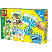 SES Creative My First 14456 Malen mit Wasser - Versteckte Tiere – Entdecke Tiere spielerisch ohne Kleckern, 4 Seiten, Junge/Mädchen, Bilder-Set zum Ausmalen
