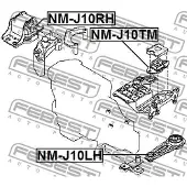 FEBEST Motorlager Hydrolager Vorne Rechts für NISSAN Qashqai / Qashqai +2 I (J10, NJ10) NM-J10RH