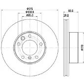 Hella Bremsscheibe [Hersteller-Nr. 8DD355132-151] für Mercedes-Benz, Puch