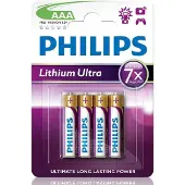 Philips Lithium Ultra Batterie FR03LB4A/10, Wiederaufladbarer Akku, AAA, Lithium, 1,5 V, 4 Stück(e), 15 Jahr(e)