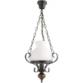Rabalux 7076 Kronleuchter 1 Spot Petronel, E27-Holz, schwarz, rund, Klassisch, ø320mm