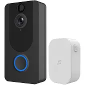 Platinet PVD7 - Sonnette sans fil avec caméra 1080p - Wifi Noir