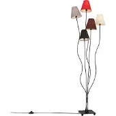 QAZQA Design Stehleuchte schwarz mit Stoffschirm 5-flammig - Melis