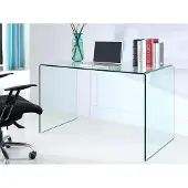 Vente-unique ELSTRON Schreibtisch - Gebogenes Glas