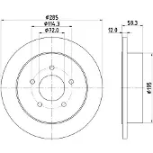 Hella Bremsscheibe [Hersteller-Nr. 8DD355118-341] für Jeep