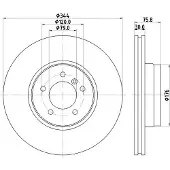 Hella Pagid Bremsscheibe PRO High Carbon 8DD 355 128-381