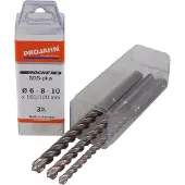 Projahn Hammerbohrer-Set ROCKET 5, SDS-plus, PGM, Ø 6-8-10 x 160/100 mm, 3-teilig, QuadroPack