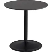 Muuto Soft Beistelltisch Ø48 H48 Black Nanolaminate/Black , Schwarz, Aluminium