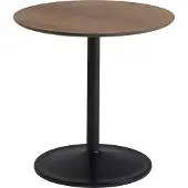 Muuto Soft Beistelltisch Ø48 H48 Oiled Smoked Oak/Black , Holz, Aluminium