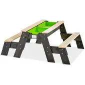 Exit Aksent Sand-, Wasser- und Picknicktisch L, Sand-&Wasserspiegel, Outdoor, Holz, Schwarz, Grün, Grau, 16,5 kg
