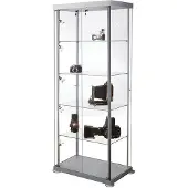 Kerkmann Rechteck-Vitrine expoline, 4 Glasb”den, alusilber