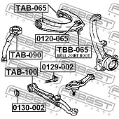 FEBEST Lagerung, Lenker TAB-100