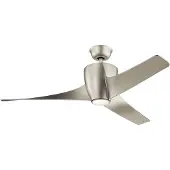 Kichler Phree leiser Deckenventilator mit LED Licht Ø142cm + Fernbedienung Nickel