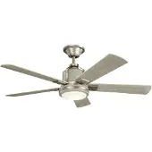 Kichler Colerne leiser Deckenventilator mit LED Licht Ø132cm Holz + Fernbedienung