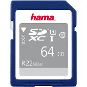 Hama 00104379, 64 GB, SDXC, Klasse 10, 25 MB/s, 20 MB/s, Schwarz