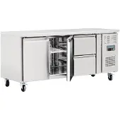 Polar Kühltisch 2-Türig, 2 Schubladen 417L - Serie U