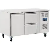Polar Edelstahl Thekenkühlschrank 1-Türig/2 Schubladen (228Ltr)