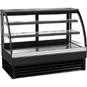 CombiSteel Kühlvitrine KEAGO gewölbt | 2 Ebenen + LED | 298 Liter, HxBxT 120x150x68cm | +2/+8°C | Schwarz | + Geschirrtuch