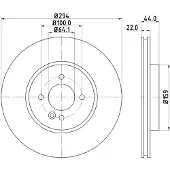 Hella Bremsscheibe [Hersteller-Nr. 8DD355115-871] für Mini