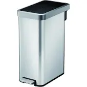 EKO - Ecofly II Treteimer 45 Liter - Stainless steel Plastic - Matt Edelstahl, Schwarz