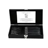Laguiole Steakgabeln Luxury Line Schwarz Ebenholz 6 Stück