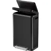 EKO - X-Cube Treteimer 30 Liter - Steel Stainless steel Polypropylene - Schwarz, Matt Edelstahl