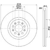 Hella 1x Bremsscheibe [Hersteller-Nr. 8DD355116-651] für Alfa Romeo, Jeep
