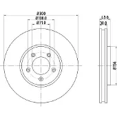 Hella 1x Bremsscheibe [Hersteller-Nr. 8DD355106-821] für Jaguar, Lincoln, Ford Usa