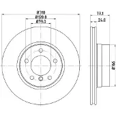 Hella Bremsscheibe Vorderachse Belüftet [Hersteller-Nr. 8DD355109-901] für BMW